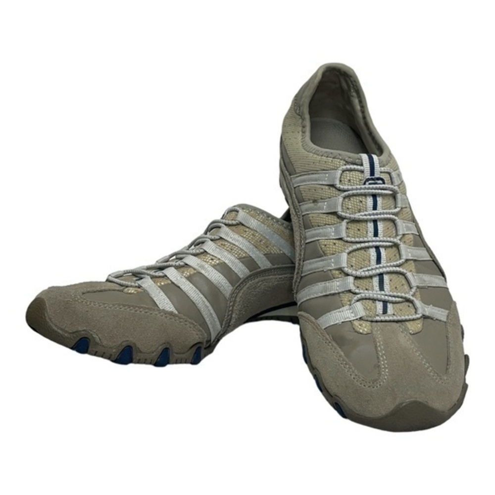 Skechers 21552 Women Leather Suede Gray Bungee Slip On Walking Shoe Size 8
